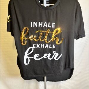 On Fire Black Tee with White Text